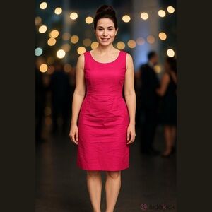 ALFRED SUNG Vibrant Pink Midi Dress